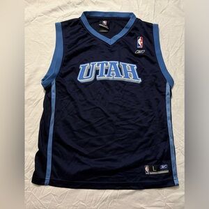 UTAH JAZZ NBA Blue BASKETBALL JERSEY ADIDAS Youth Large 14-16 Training